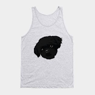 Black dog Hairy Only head Tank Top